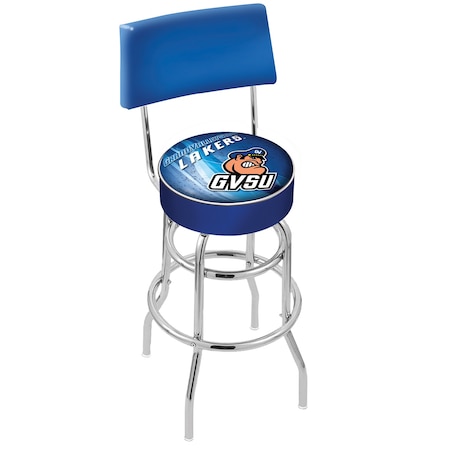 Holland Bar Stool Co 25" Chrome 2-Ring Grand Valley State Swivel Bar Stool, Back L7C425GVStUn-D2